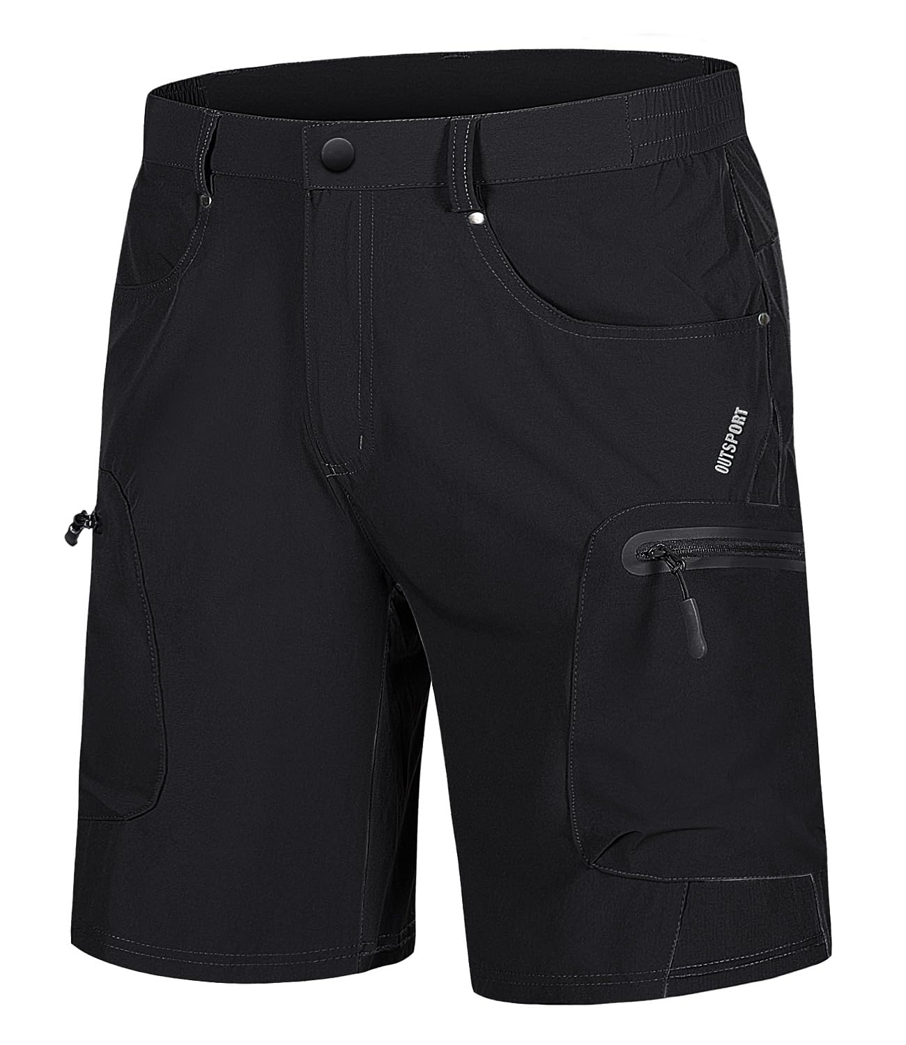 TACVASENMen's Hiking Cargo Shorts 10" with Zipper Pockets Quick Dry Casual Stretch Golf Work Short Outdoor Summer