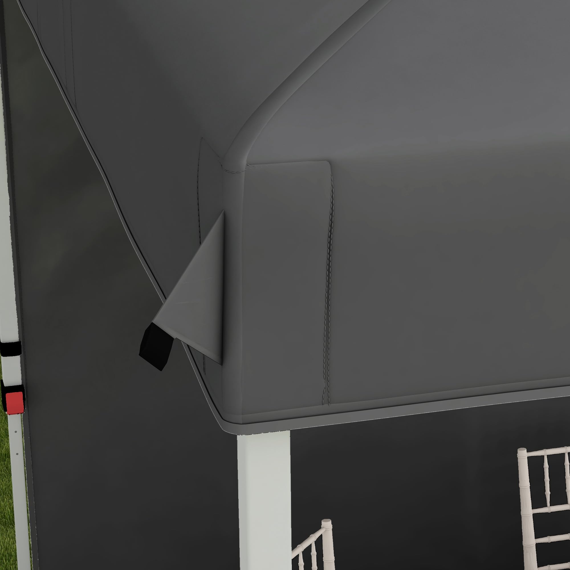 Outsunny Tenda pieghevole 2,5x2,5 m Gazebo da giardino con 1 parete laterale regolabile in altezza in 3 livelli Anti-UV impermeabile e sacchetto di sabbia Gazebo per campeggio all'aperto feste Grigio