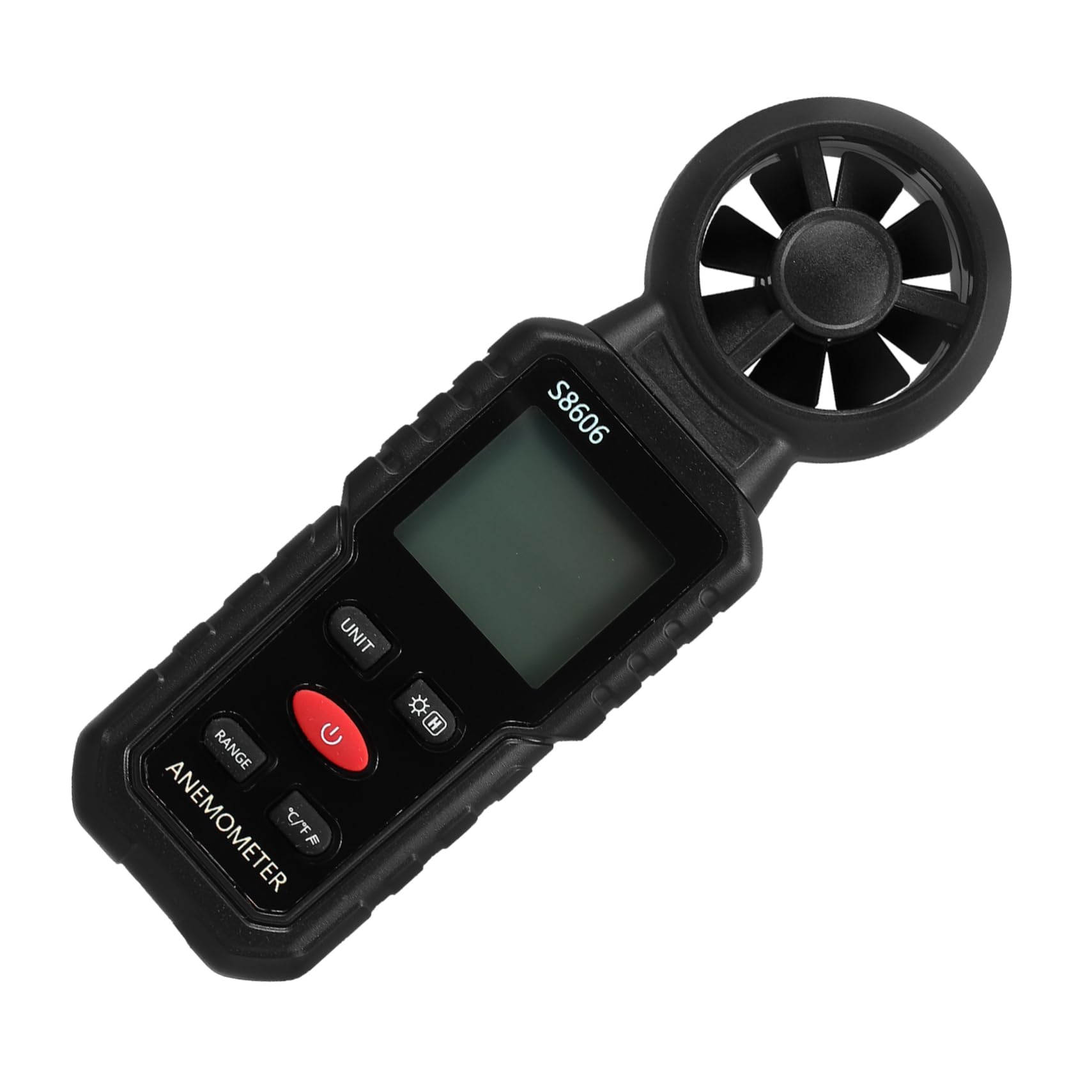 Anemometro Portatile per Misurazione Vento, Plastico, Nero