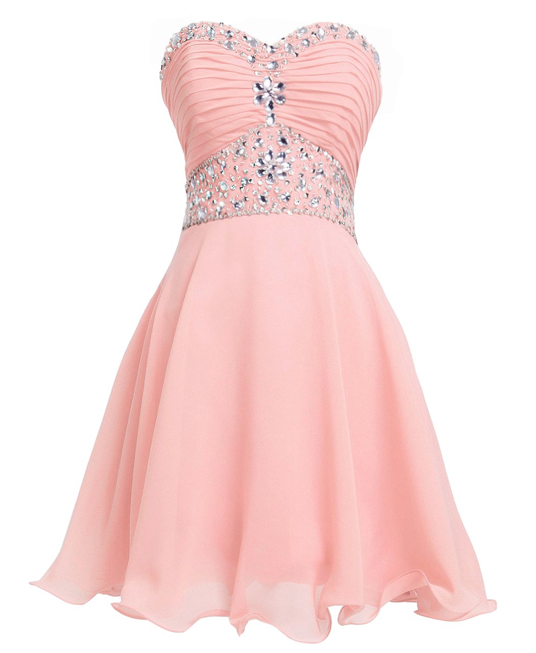 Fashion Plaza Short Chiffon Strapless Crystal Homecoming Dress