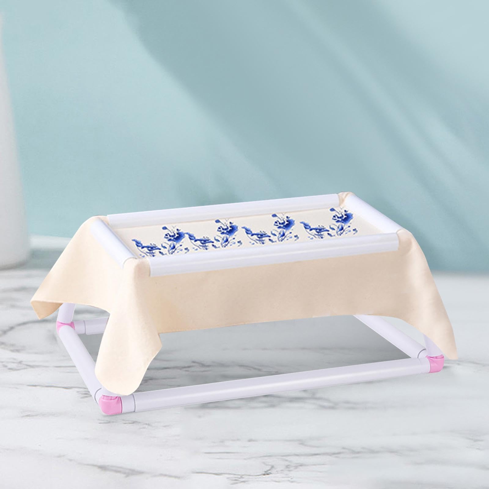 Soporte para, Bastidor de Bordado, Soporte para Regazo, Manos Libres, Combo de Costura DIY Compacto, Aro de Bordado Multifunción, Soport, Rosa Grande, Individual