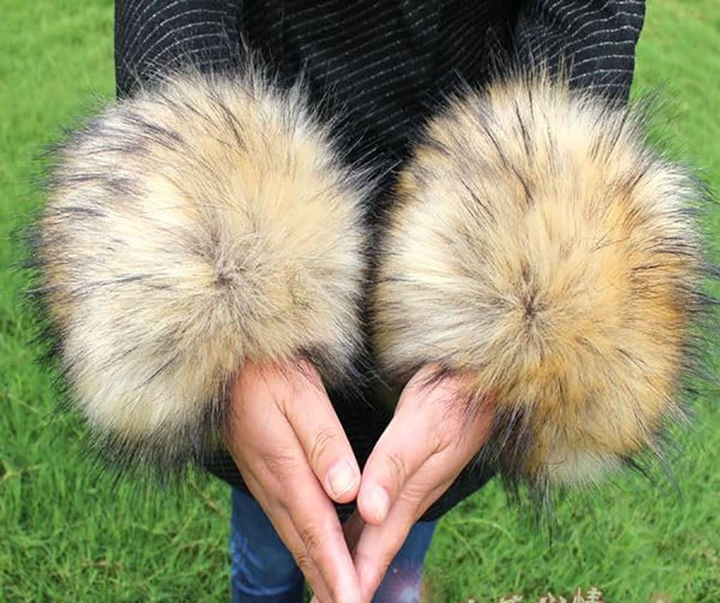 Faux Fur Hood Trim Replacement Collar Detachable Scarf Wrap for Coat Sweater Jacket