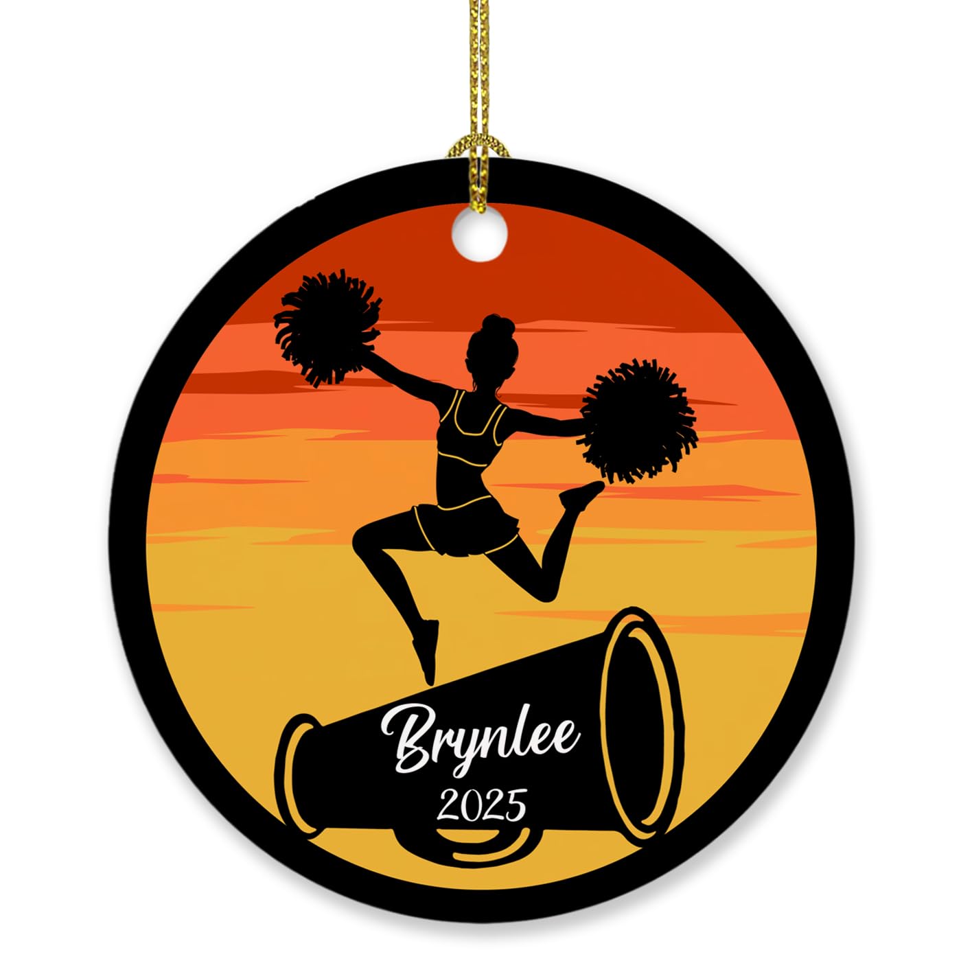 Personalized Cheerleader Ornament Gift for Cheerleader Christmas 2025, Cheer Cheerleader Xmas Ornament, Custom Name & Year Cheerleading Ornaments, Megaphone Cheerleader Cheerleading Lovers Ornaments
