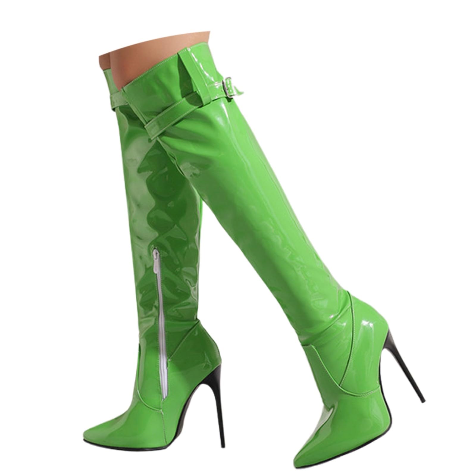 Elegante, knielange Stiefel mit Stilettoabsatz spitzer Zehenpartie für Abendveranstaltungen, Karneval Festliche Anlässe