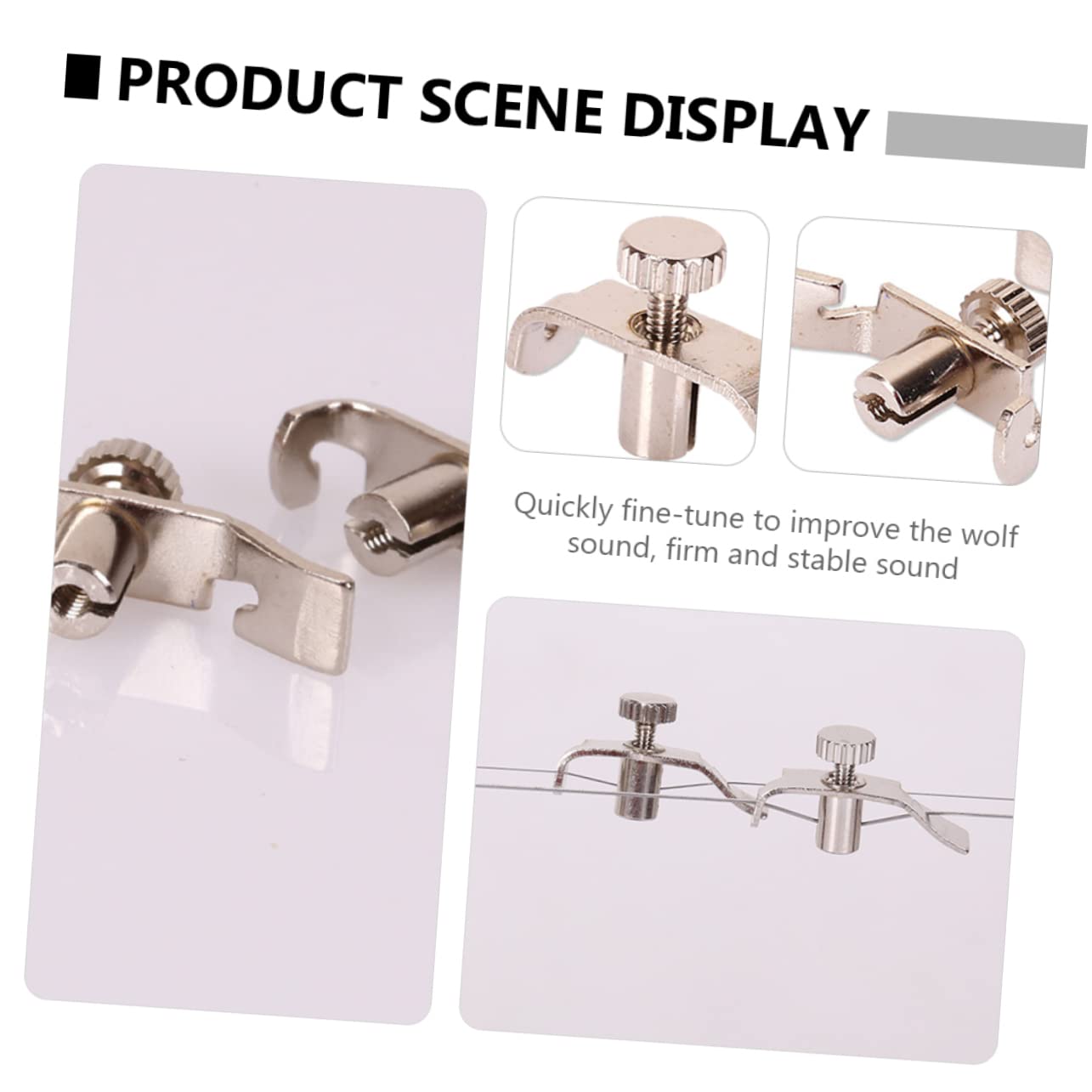 TOYANDONA 4pcs Professional Fine Tuners String Tune Adjuster Stainless Steel Adjustment Tools Music Tuner Universal