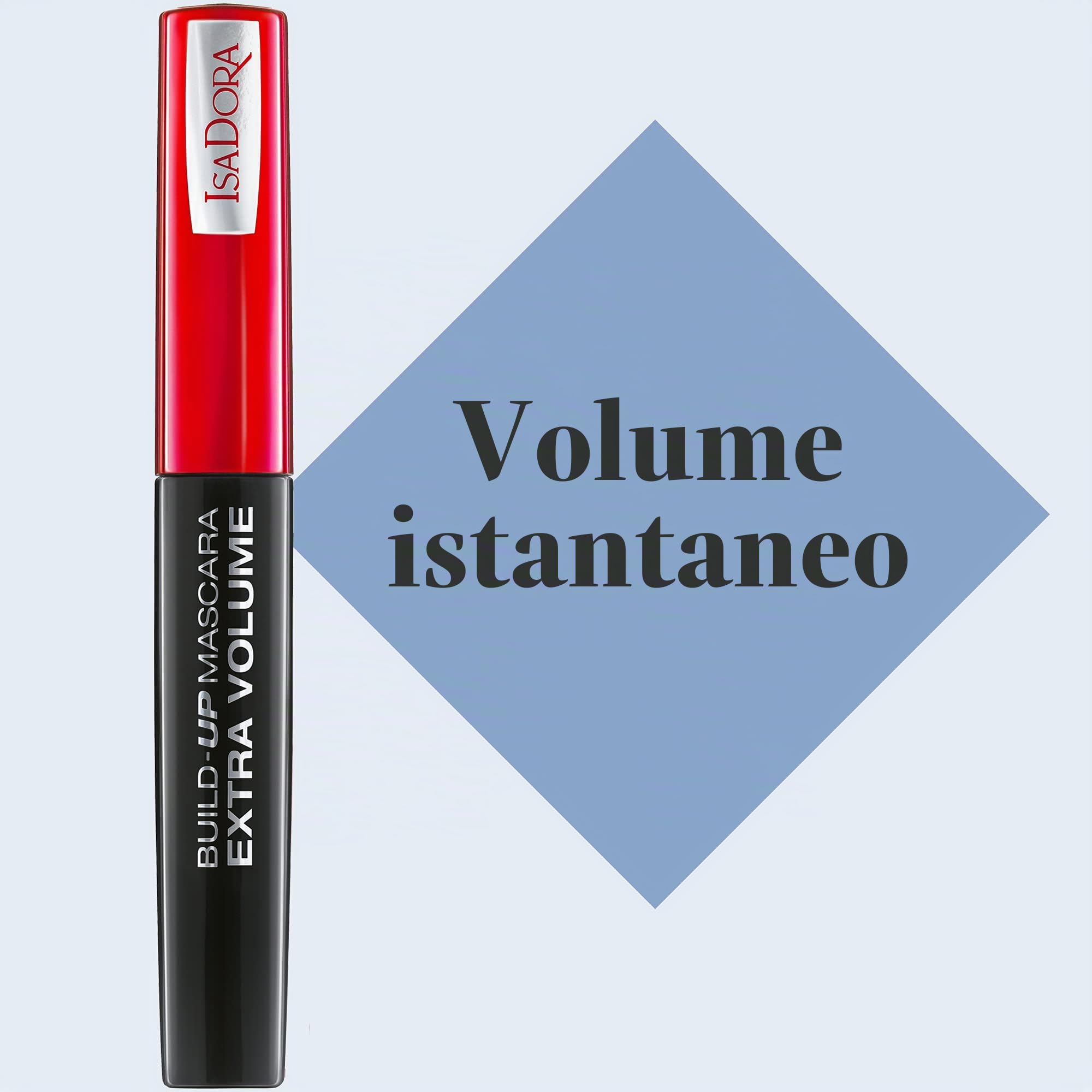 IsaDora Build Up Mascara Black - Extra Volume e Lunghezza per Ciglia Spesse e Lunghe - Allungante a Lunga Durata per Occhi Sensibili - Vegano Cruelty Free 01 Super Black