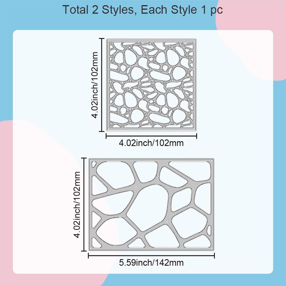 GLOBLELAND Matrices De Découpe Cadre Fond Bulles De Mer - 2 Pièces Pour Scrapbooking Et Cartes