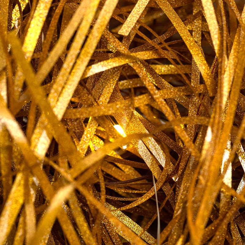 Papier de soie déchiqueté, papier coupé froissé à paillettes 80-1000g, remplissage cadeau amical(Golden,500g)