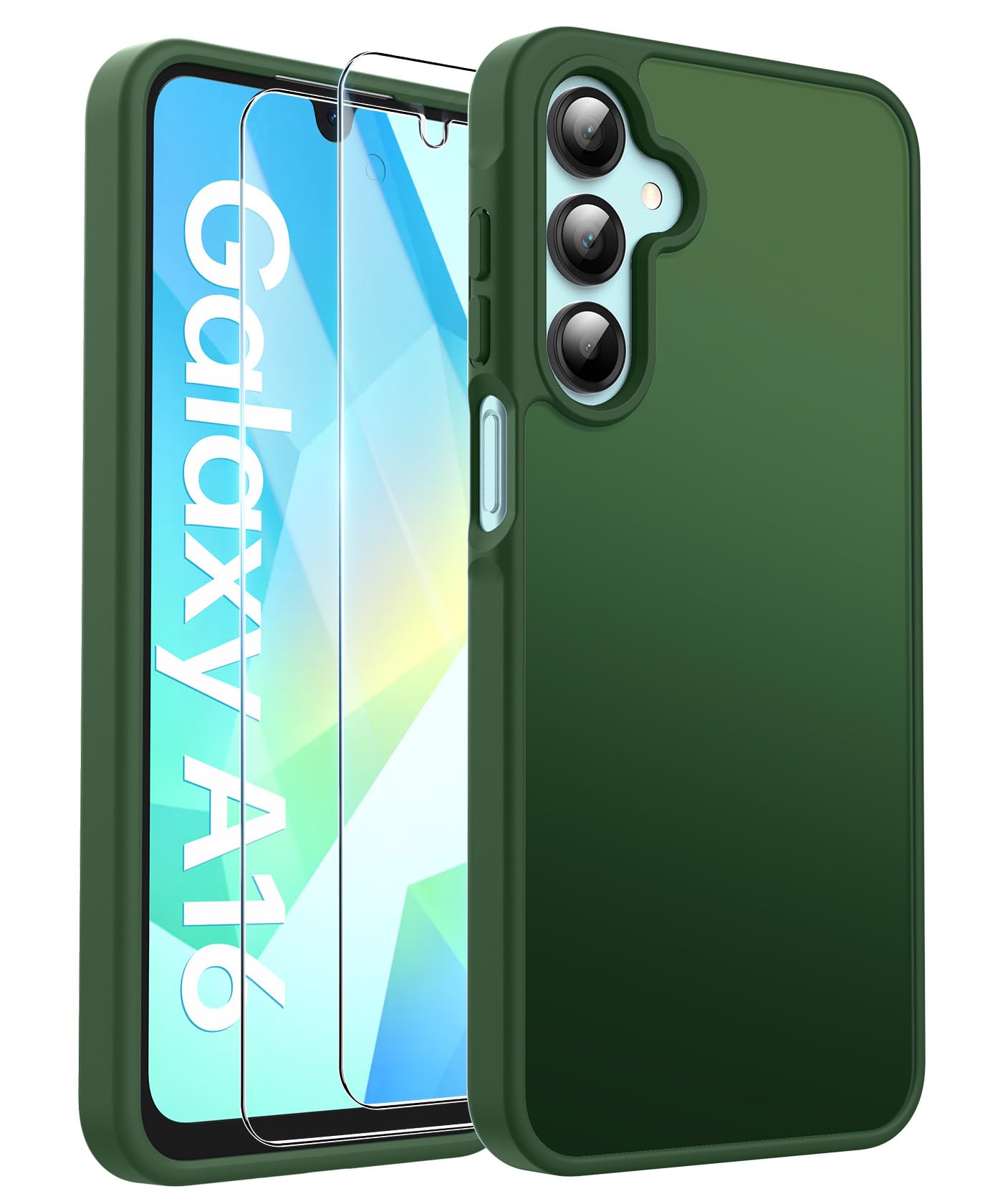 FLLAO Opaca Cover Compatibile con Samsung Galaxy A16 5G/4G con 2 Vetro Temperato, [Della Fotocamera Protezione] Anticaduta Antiurto Anti-Graffio Hard PC Glassata Traslucida Custodia Giallo