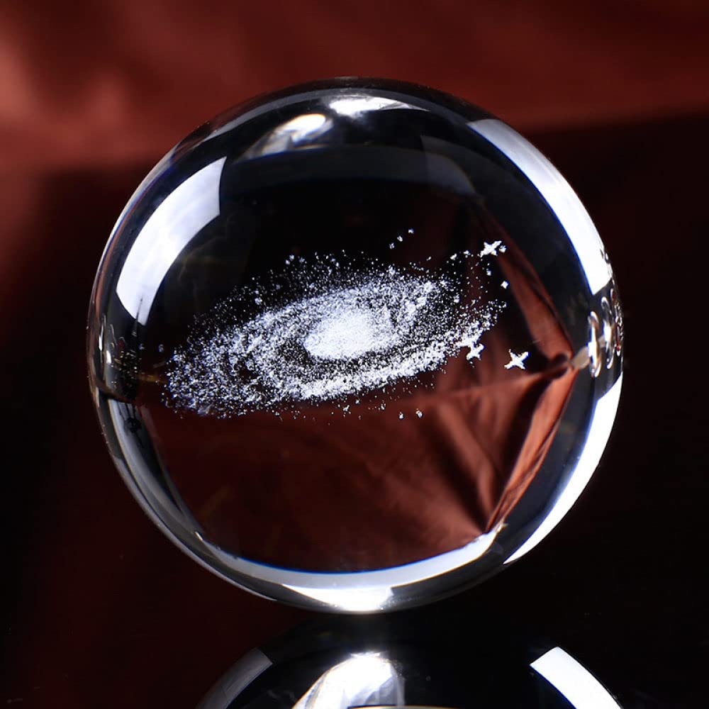 6CM średnica Globe Galaxy miniatury kryształowa kula 3D grawerowane szkło kwarcowe kula kula akcesoria do dekoracji domu prezenty, tylko piłka, 6 cm