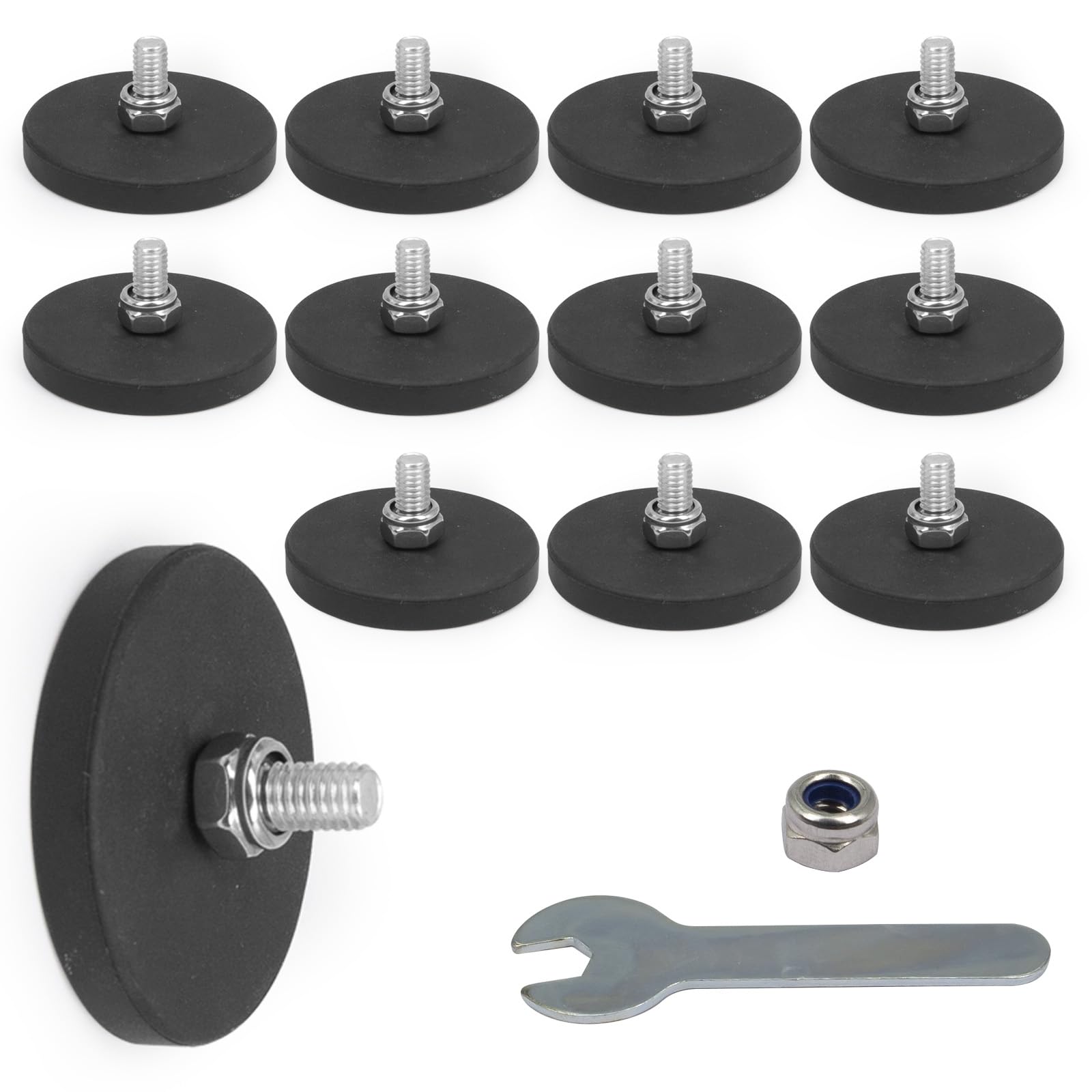 Rubber Coated Magnets, Heavy Duty Waterproof Magnetic Mount for Lights, Tools, Signs, Cameras, Garage, Workshop and Outdoor Use,12Pack — Amazon image 13