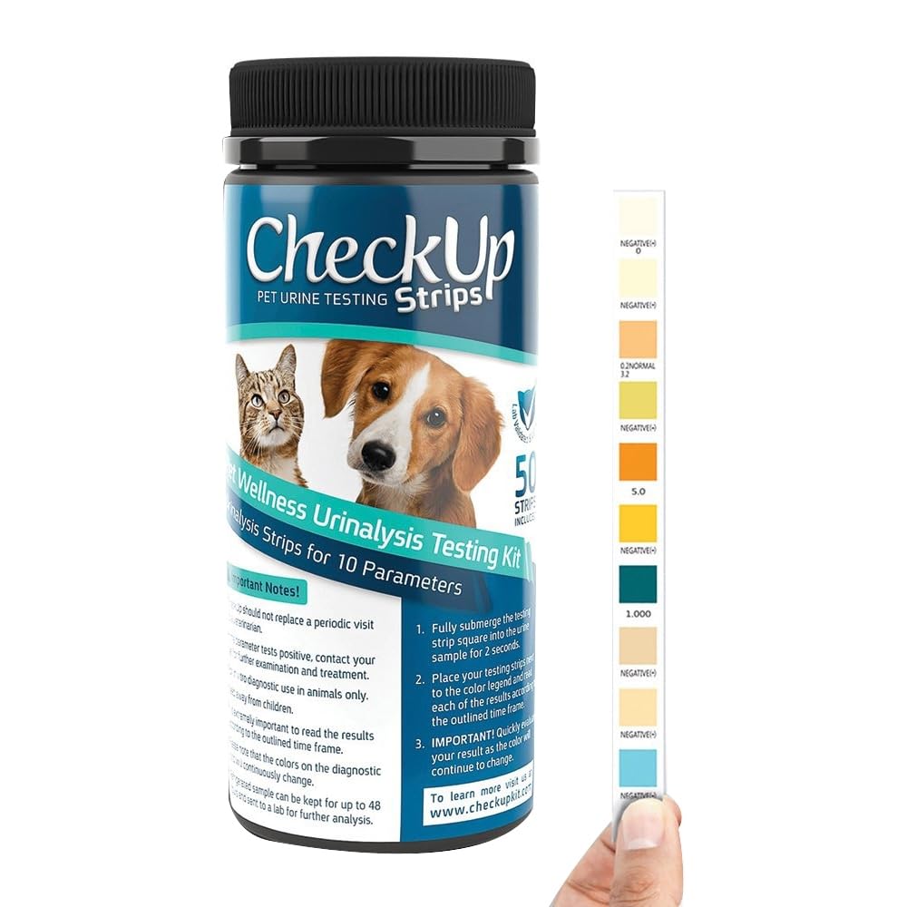 CheckUp 10 Parameters Urine Test Strips for Cat and Dog x 50