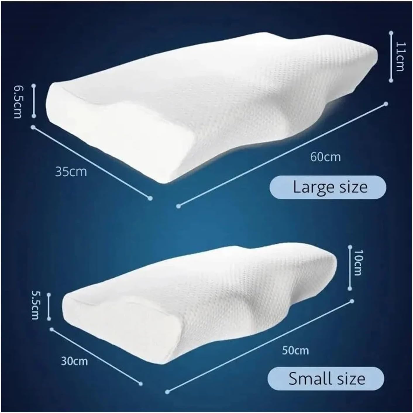 1 pc Memory Foam Bed Orthopedic Pillow Neck Slow Rebound Memory Pillow Shaped Cervical Neck(60x35cm)