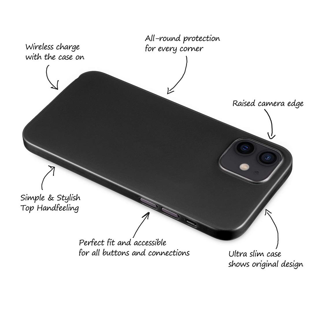 Custodia Doupi UltraSlim Per IPhone 12 Mini (5,4") – Semi Trasparente, Satinata, Morbida Al Tatto, Rosa - 5