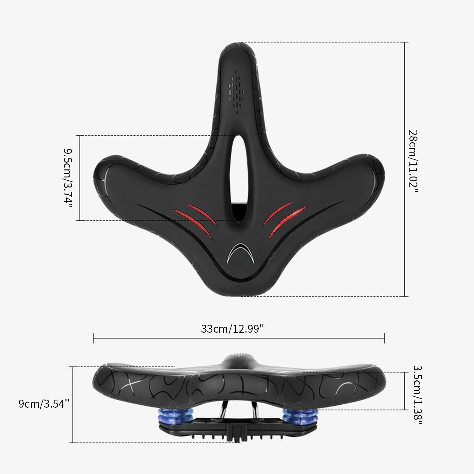 Sella per bicicletta allargata per bicicletta, impermeabile, in pelle PU, cuscino per bicicletta per donne e uomini, cuscino di ricambio per bici da ginnastica