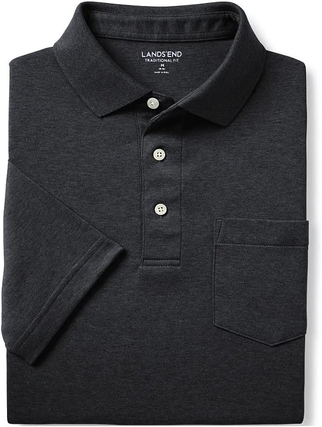 Lands' End Men's Premium American-Grown Supima Cotton Polo Shirt, Short Sleeve, Pocket - Big & Tall - Image 6