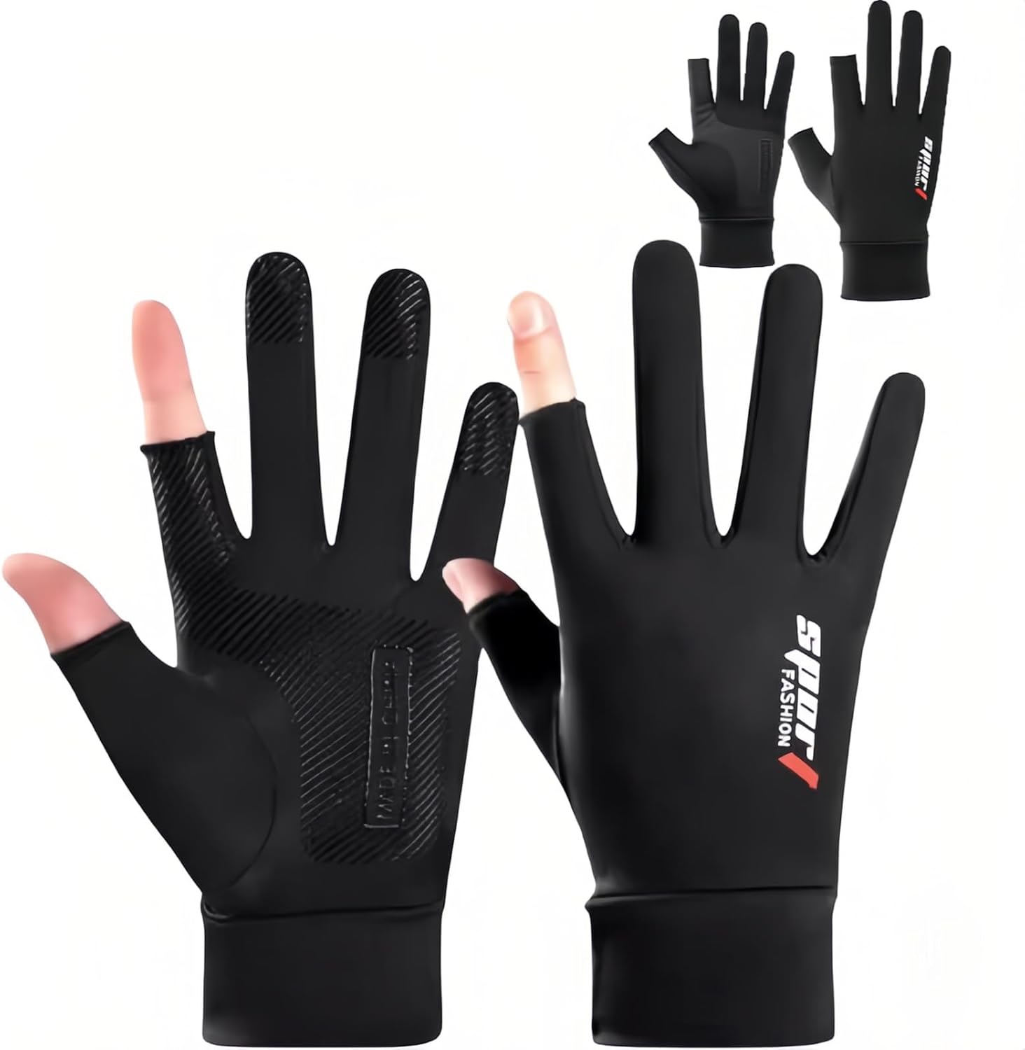 Cycling Gloves for Men & Women - Sun Protective & Breathable, Two-Finger Touchscreen, Non-Slip Grip for Riding, Running, Fishing, Gym 2026
