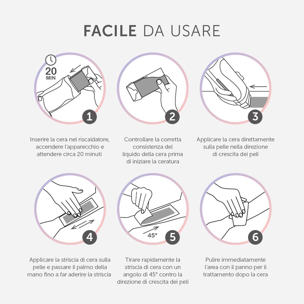 Wax n'Roll - Kit rullo per cera con 1 rosa e 1 ricarica di miele, 50 strisce, 6 salviette per la cura della pelle, scaldacera roll-on per una pelle liscia