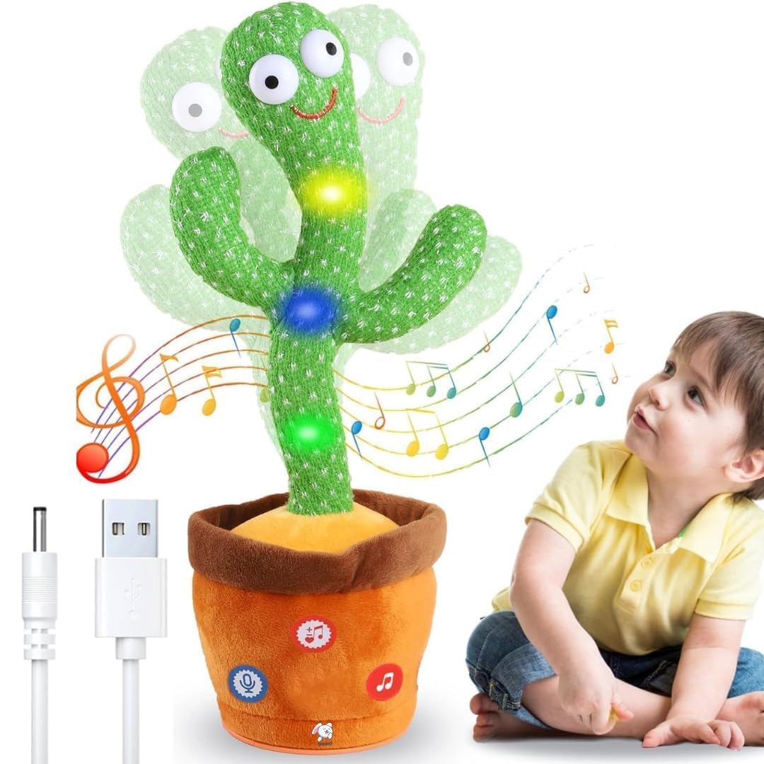 Dancing Cactus Toy with Music, Singing & Talking | USB Rechargeable, Tummy Time Baby Toy-image-10
