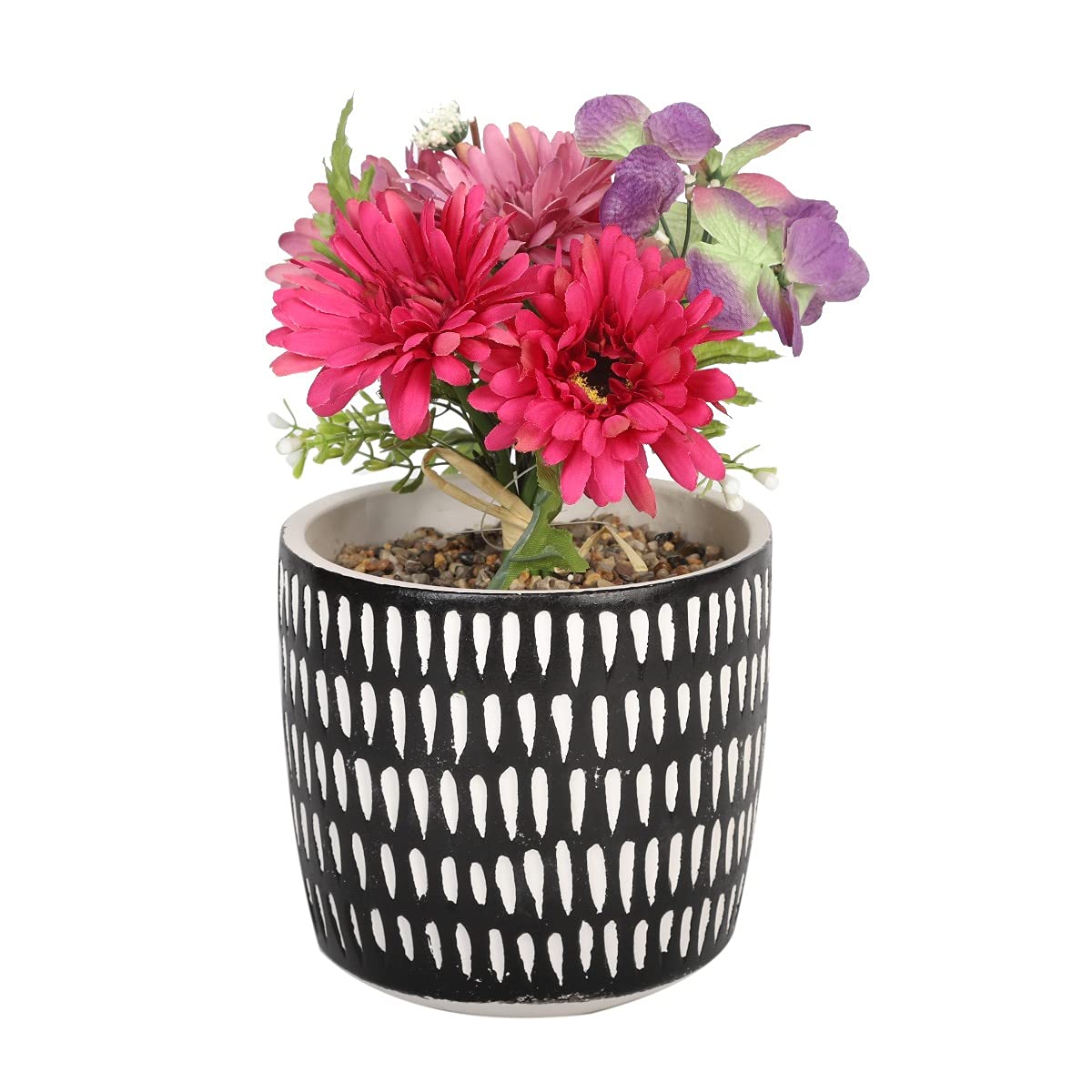 Sleepdown Halo Artificial Faux Flowers Floral Mark Making Pot for Home Office Bathroom Decor Indoor Decoration Aesthetics, Medium