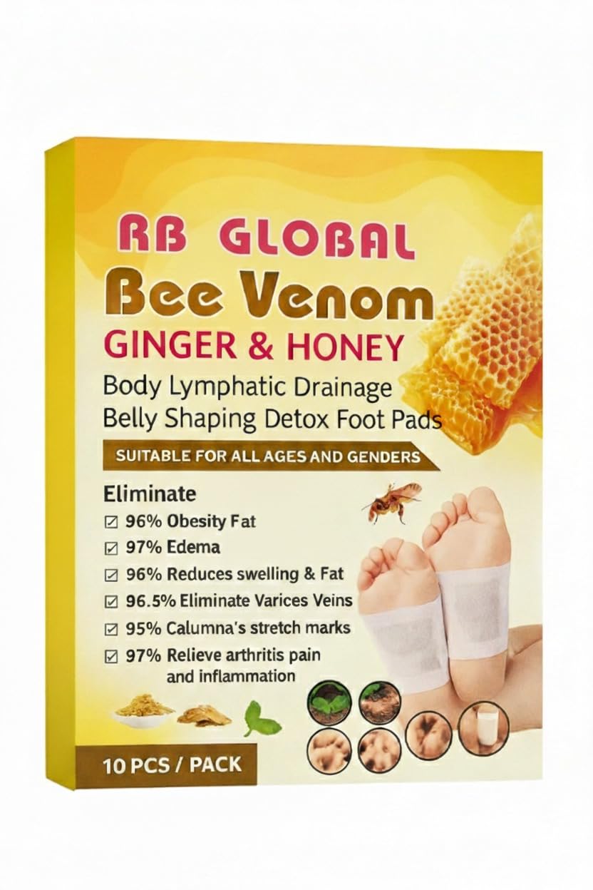 New Bee Venom foot patch Detox Foot patches For Feet Amazheal Detox Foot Patchess leansing Toxin Remover Foot Pads Detoxify Stress Relief Sleep Patch for Detoxification For Men And Women (10 Patches)-image-28