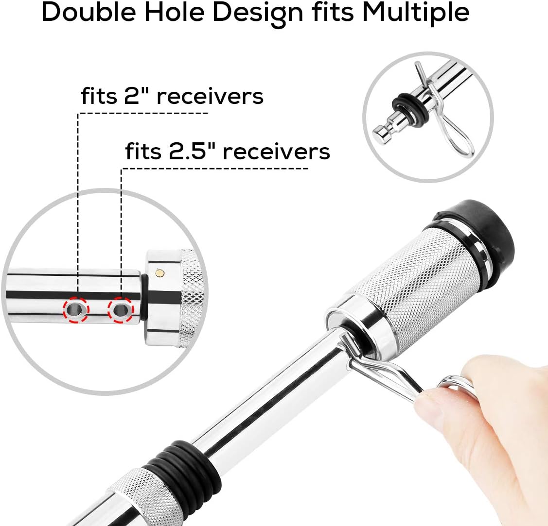 IKURAM R Locking Hitch Pin for 2 inch Receiver 5/8" Rotating Trailer Hitch Locking Pin Towing Hitch Locks Used to Bike Rack, Tow Truck, Boat-2 Pack (Silver)