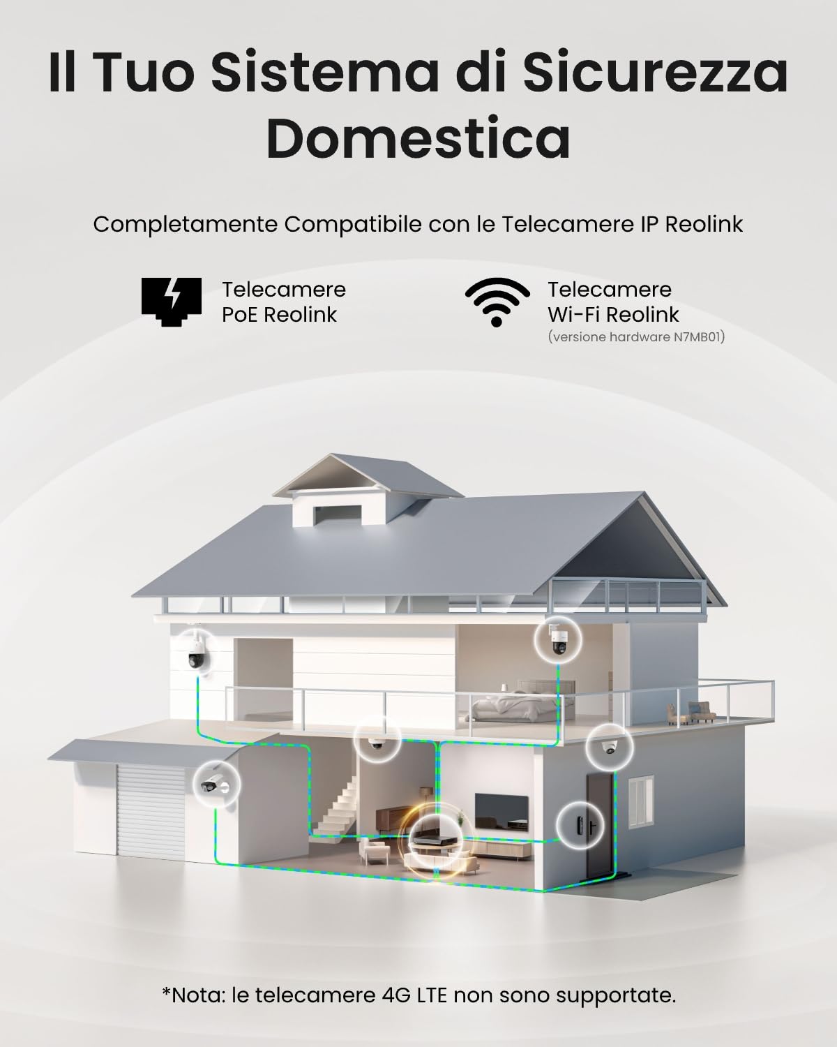 Reolink NVR PoE 8 Canali, Videoregistratore Cablato Supporta 16MP/12MP/4K/5MP/4MP, Accesso Locale e Remoto, Capacità Espandibile a 16TB, Videosorveglianza Registrazione 24/7, HDD non incluso, RLN8-410
