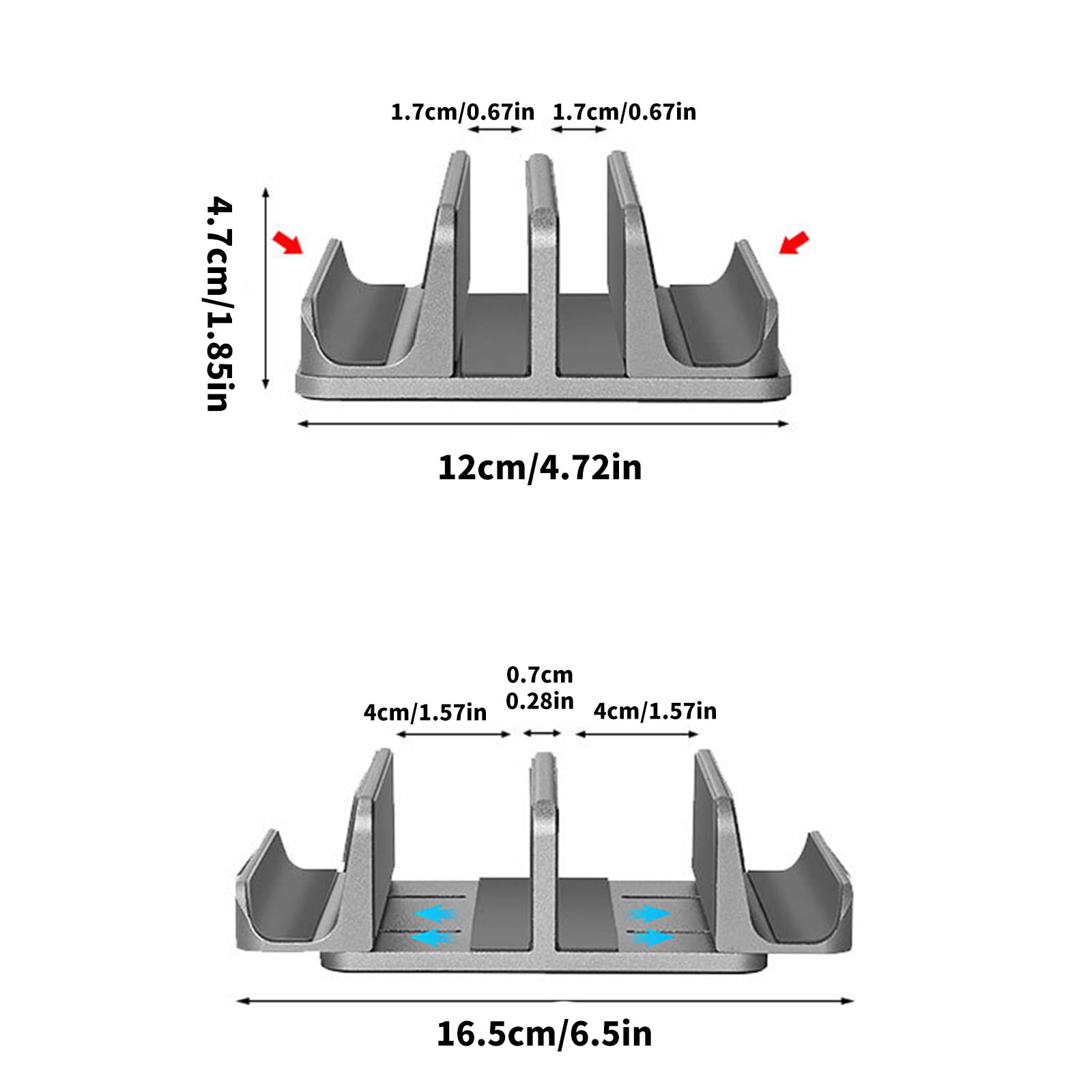 Supporto verticale in alluminio per tablet notebook Base antiscivolo salvaspazio per raffreddamento e compatibilità Supporto in alluminio
