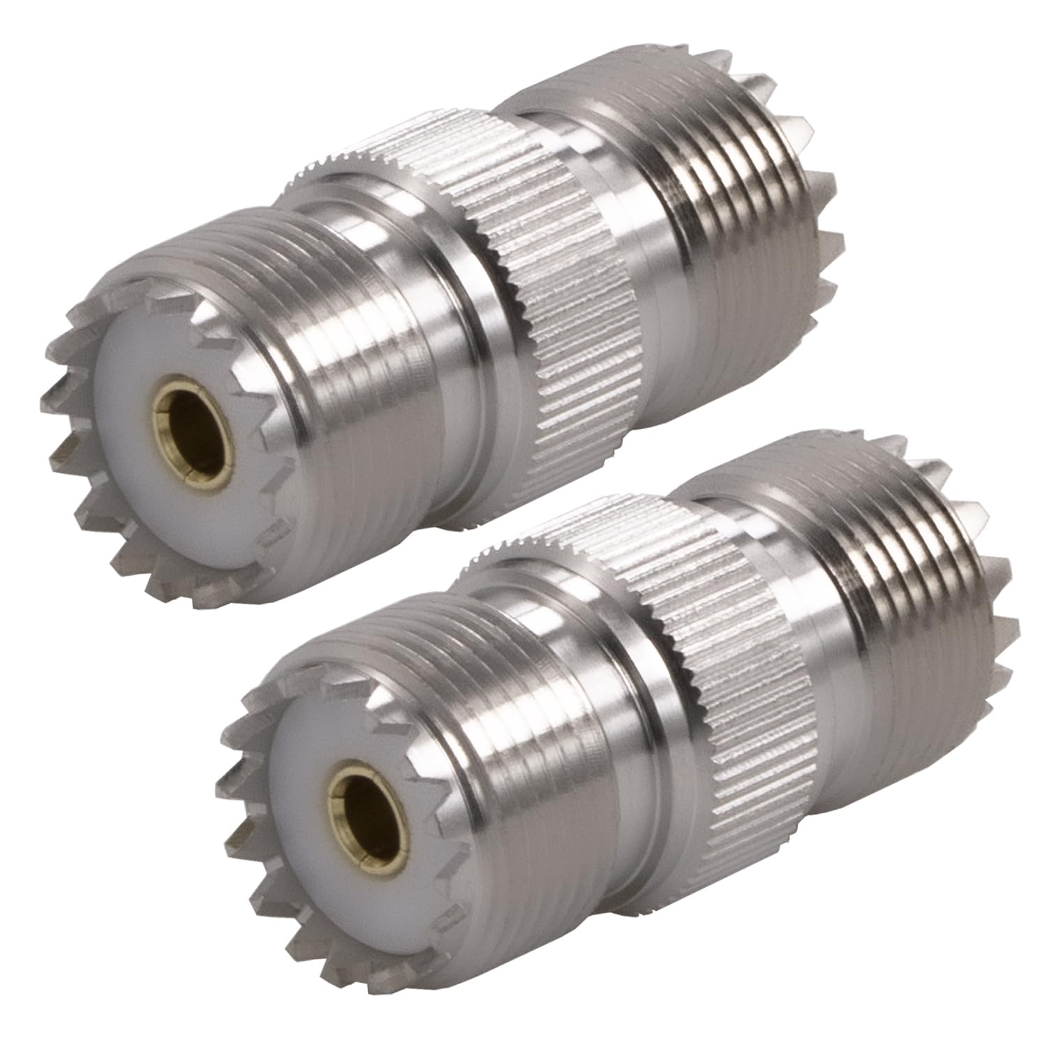 Whisary UHF Male to Male Adapter PL259 Adaptor, Low Loss PL-259 Adapter for CB Ham Radio Antenna, SWR Meter, LMR, LAN, CCTV System Pack-2