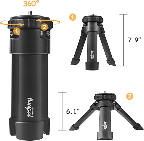 Vista 15 de HUNTPAL Shooting Stick Tripod Gun Rest for Range Table Bench Rifle Shooting Practice, Portable Adjustable Compact Aluminum Construction Stand Gun