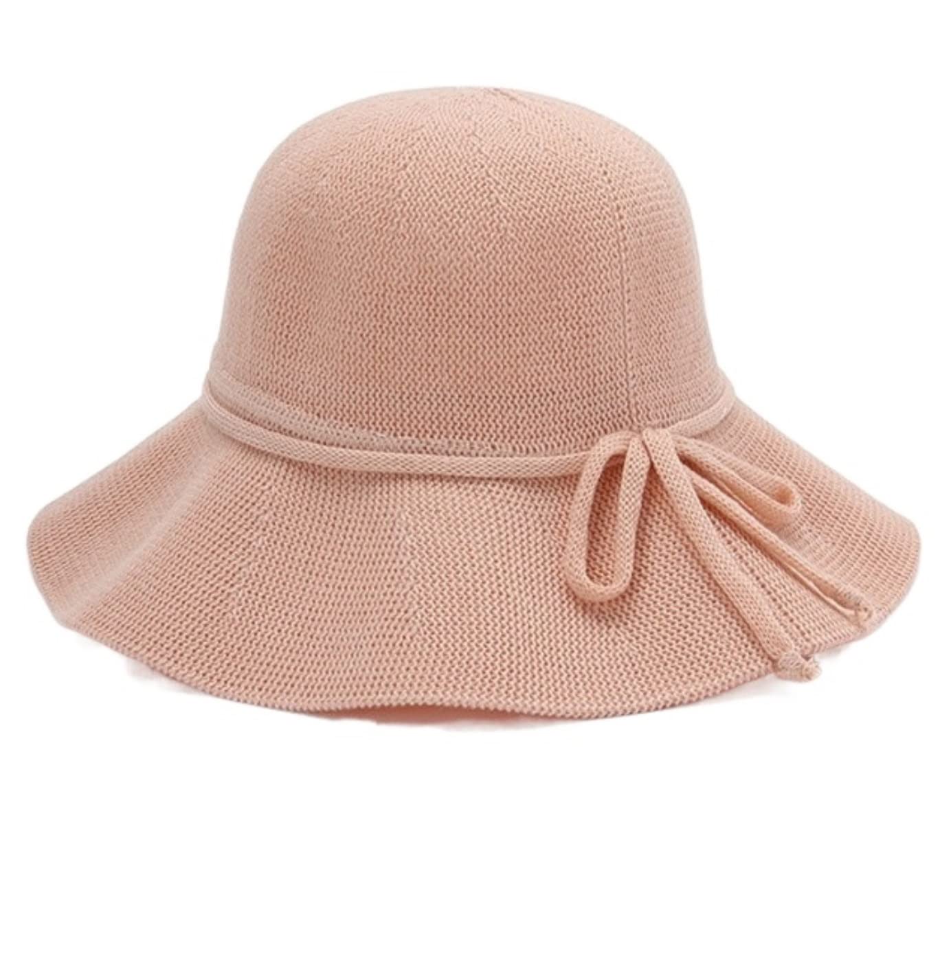 Sombrero de Playa para Mujer, de Paja, con Lazo, de ala Ancha, Plegable, Informal, de Pescador, para Verano (P 6 7/87 1/8)