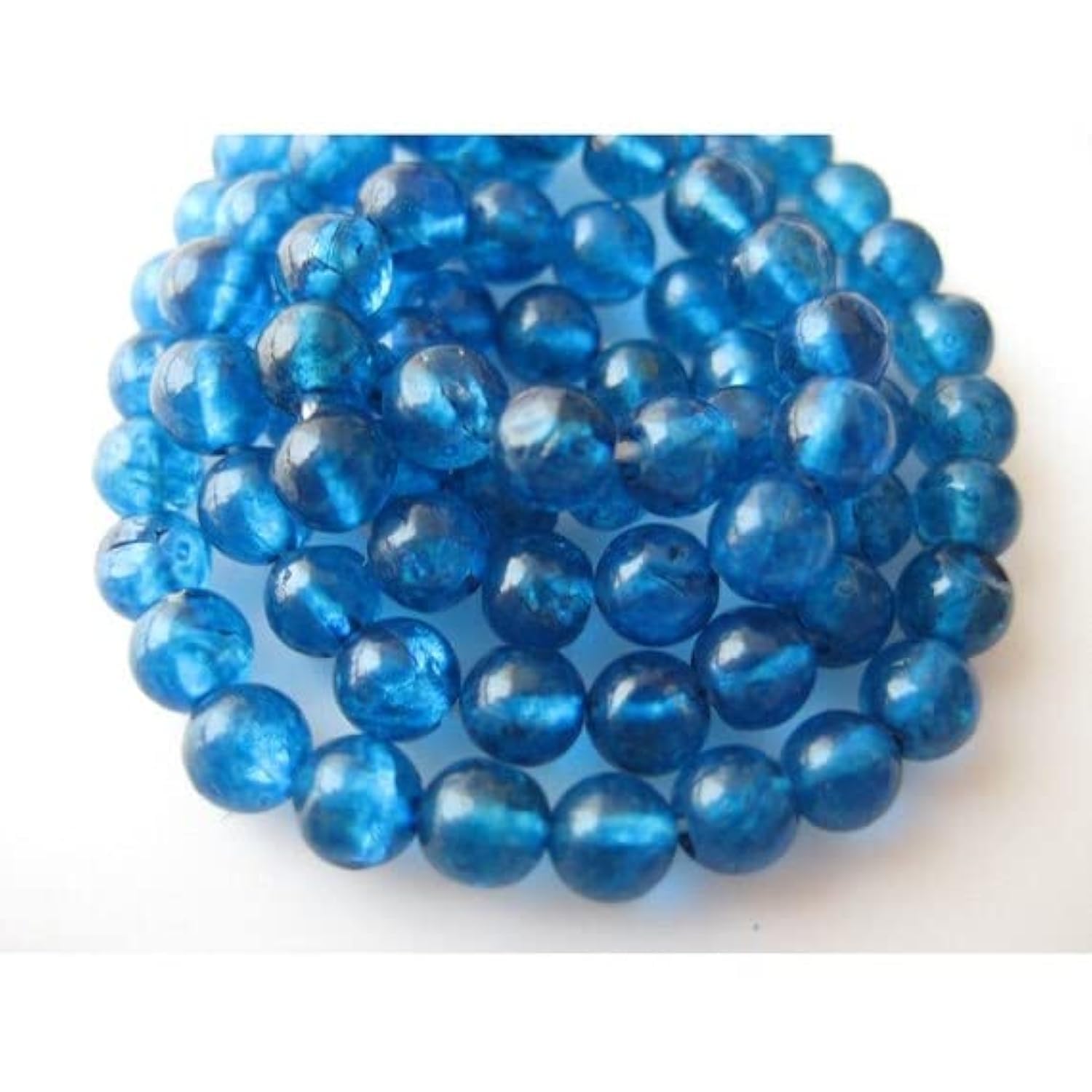 Apatite néon bleue en perles de 4mm de qualité supérieure pour joaillerie fine