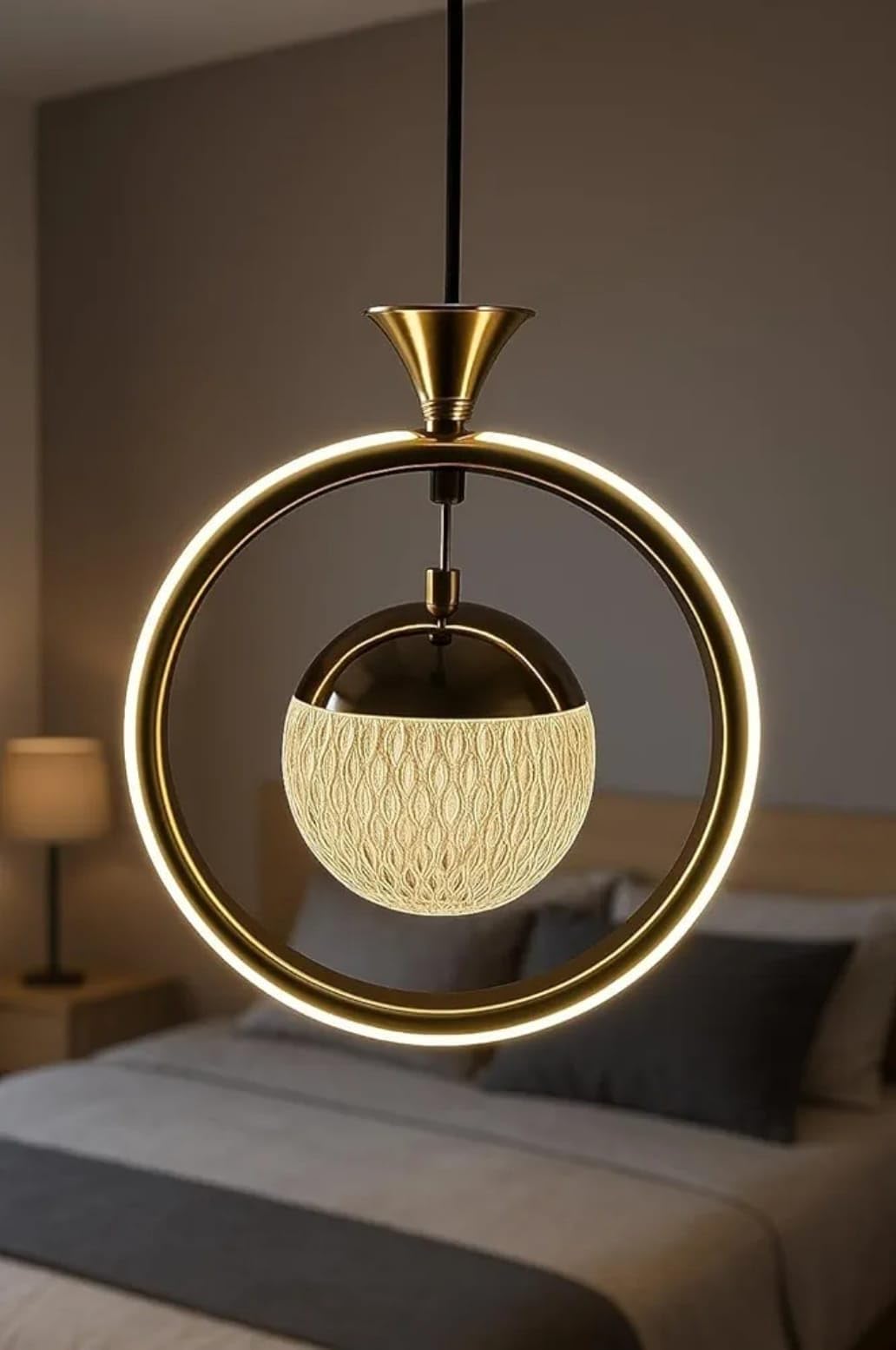 Lyse Decor led Hanging Lights for Living Room/Bedroom Ceiling, Hanging Lamps for Home Decoration, Pendant Lights for Ceiling/Dining Area/Kitchen Island (HL60 1P)-image-27