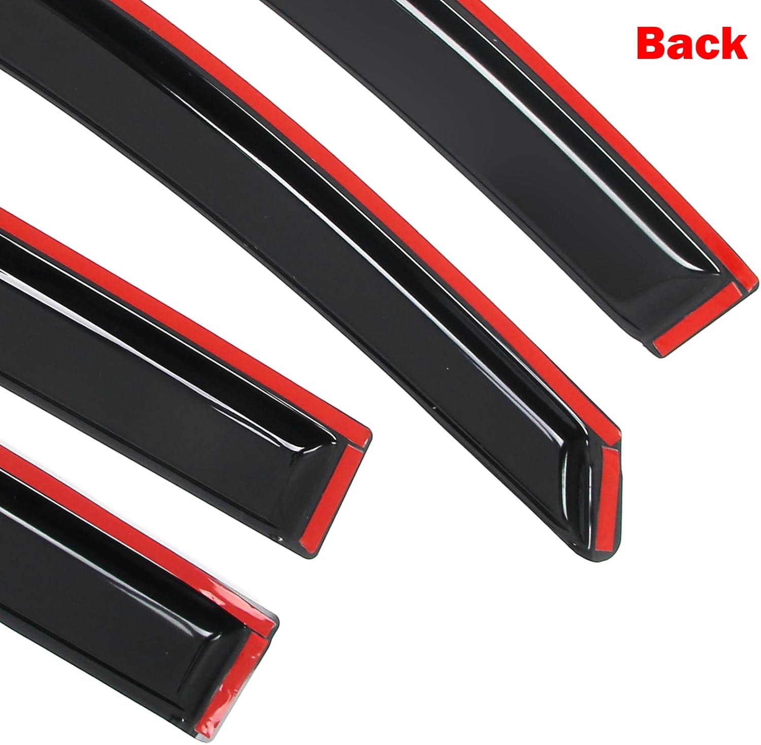 IKON MOTORSPORTS Tape on Window Visors Compatible with 2018-2024 GMC Terrain, Acrylic Smoke/Tinted Rain Guards, Side Window Wind Deflectors 4PCS