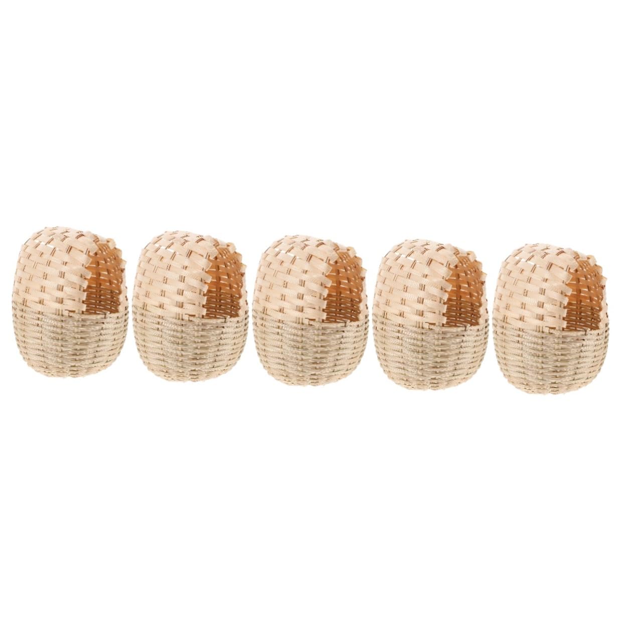 DECHOUS Lot De 5 Cages À Oiseaux Multifonctions en Bambou Tissé À La Main Boîte De Rangement Décorative pour Salon Abat-Jour Nid De Canari Coussin De pour Oiseaux Nid