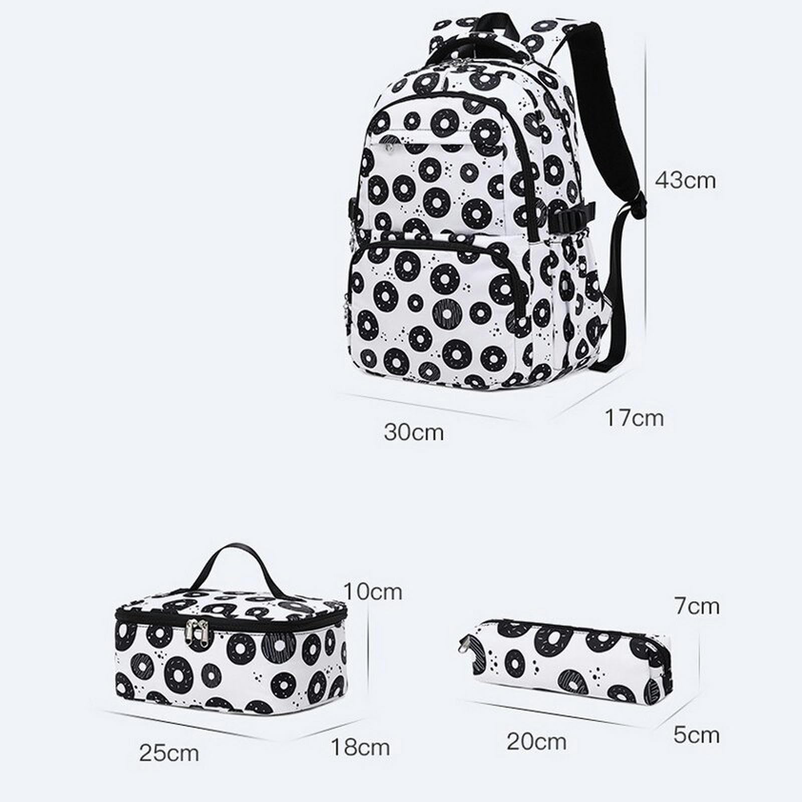 TEidea Zaino Scuola Set di Borse da Scuola Stampate, Confezioni da 3 Borse da Scuola per Bambini Zaino da Scuola per Bambini in Adolescenti con Astuccio per Il Pranzo