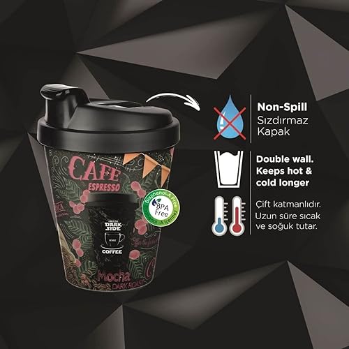 Miniatura 3 de Taza de café de viaje de plástico reutilizable sin fugas, a prueba de derrames, 13 onzas, paquete de 2