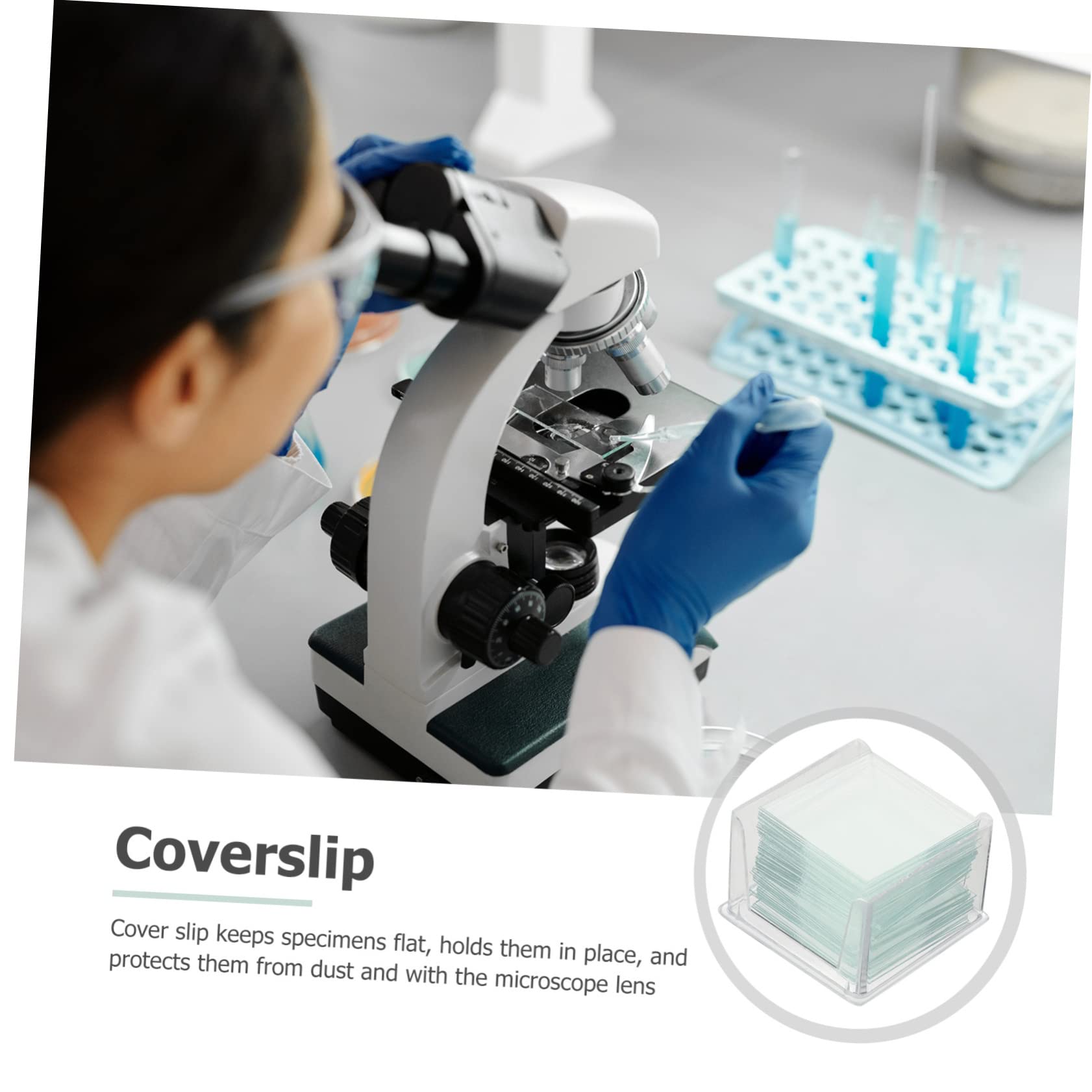 CHILDWEET 1000 Boxes Cover Slip Sample Blank Slides Microscope Slides Blank Slides for Microscope Lab Consumables Microscope Blank Coverslips Microscope Slides with Specimens Glases Glass