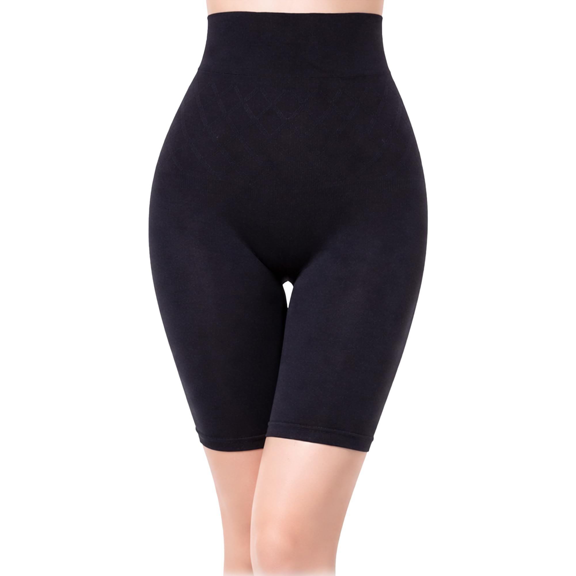 Shoppy Villa 4-in-1 Shaper - Tummy, Back, Thighs, HIPS - Black/Efffective Seamless Tummy Tucker Shapewear Body Shaper Best While/for Gym Yoga Exercise Dance Walk arobics Jogging Tummy Slimmer