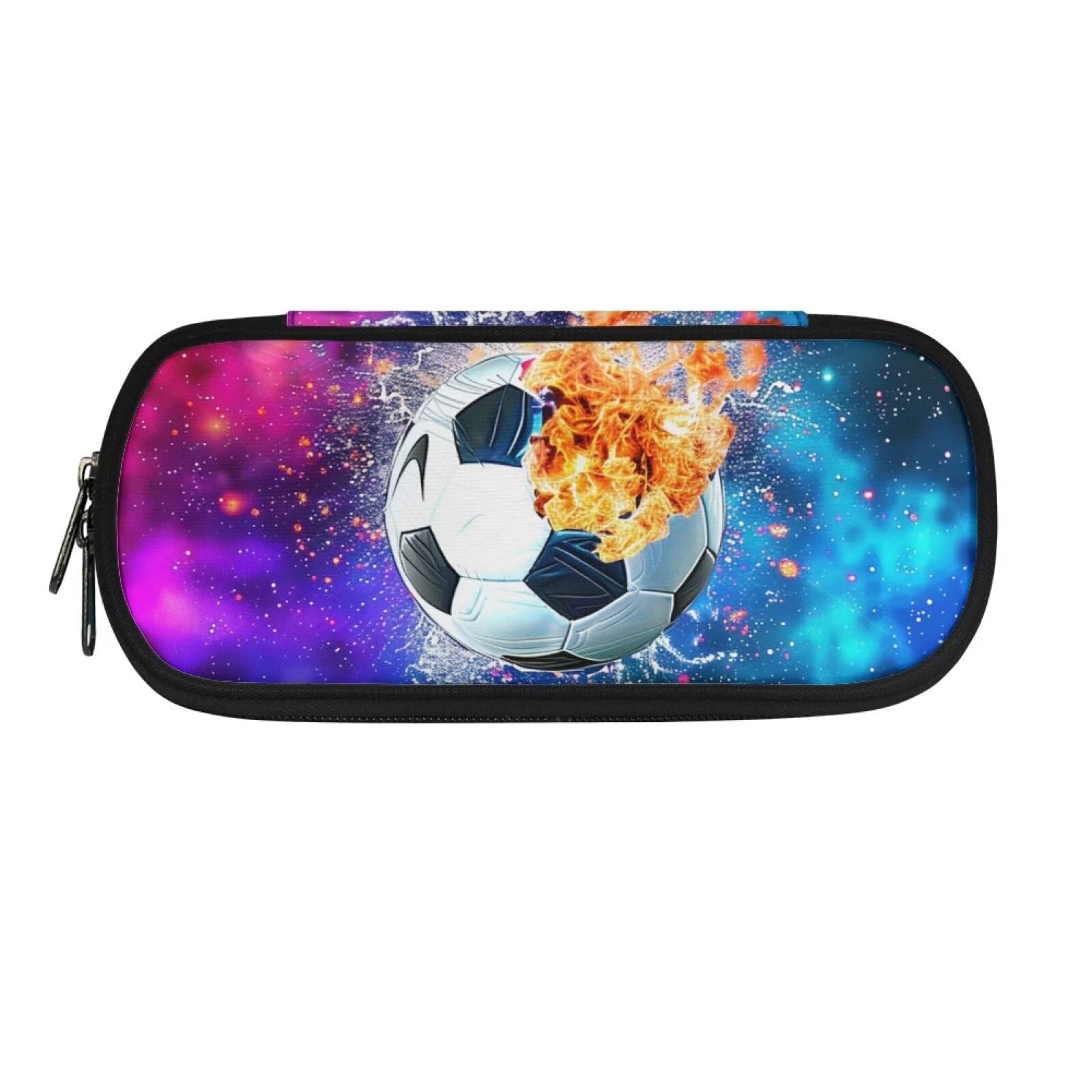 SCRAWLGOD Soccer Pencil Case for Girls 6-8/8-10/10-12 Galaxy Zipper Pencil Pouch Boys Pencil Box Bag Pen Case School Supplies — image 1