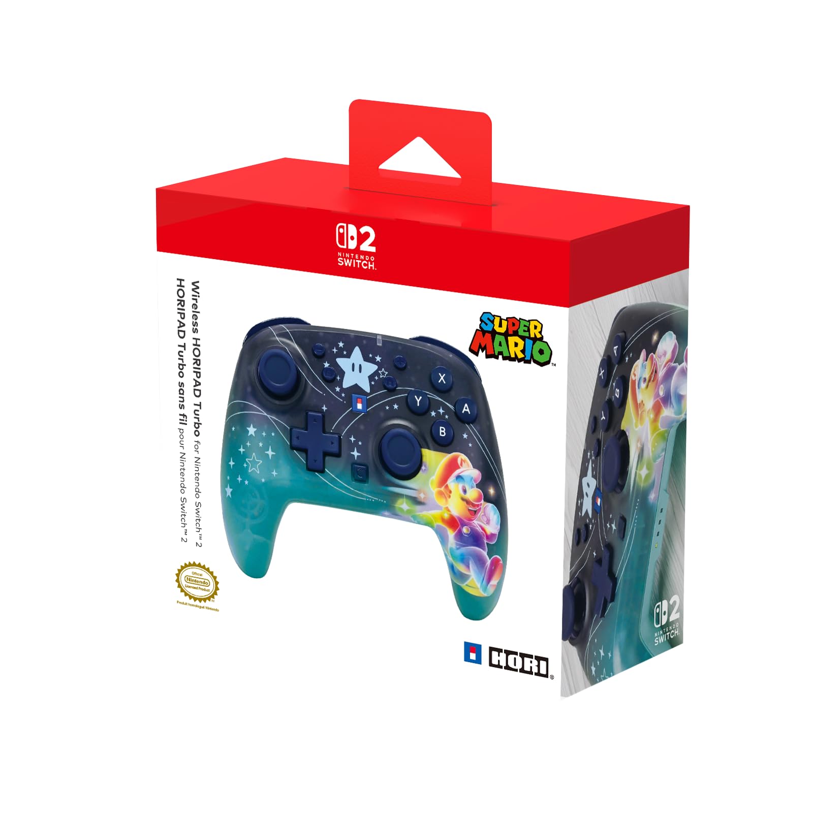 Hori - Mando inalámbrico HORIPAD Turbo (Universe Mario) Nintendo Switch 2 - Licencia oficial