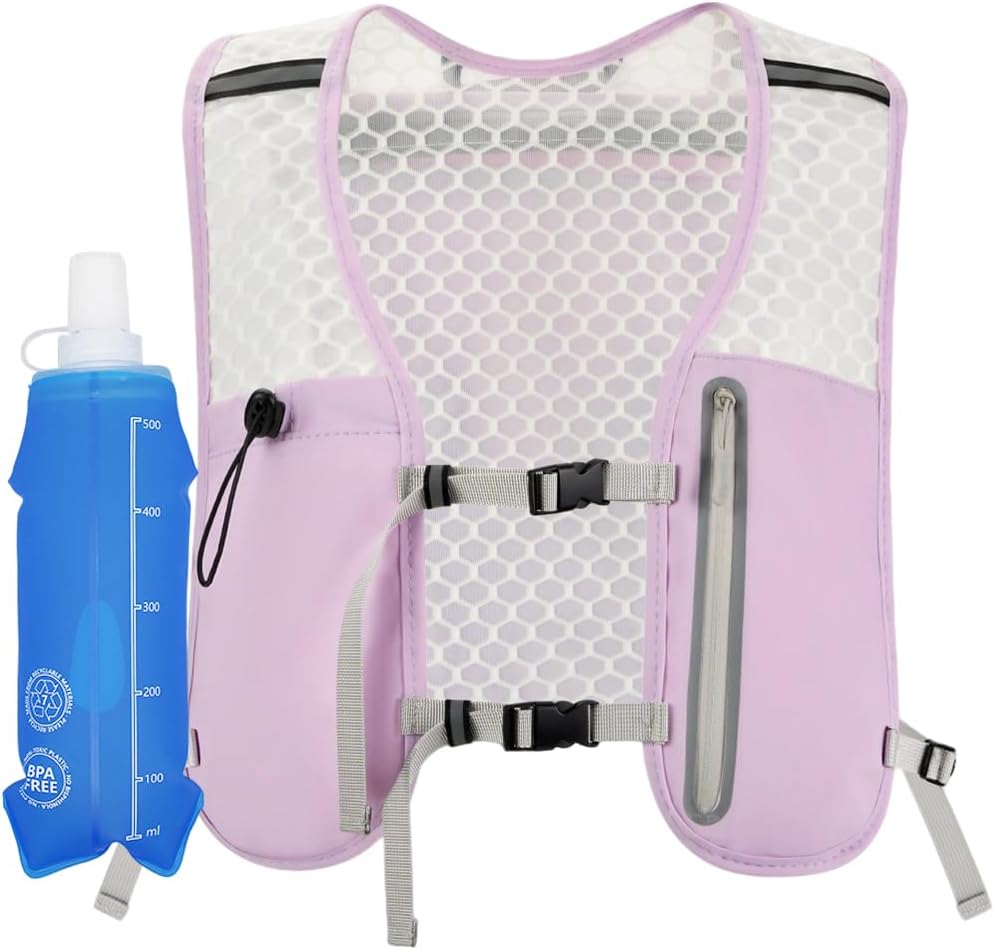 Running Vest for Women Men Hydration Backpack with 500ml Soft Flask Lightweight Water Pack