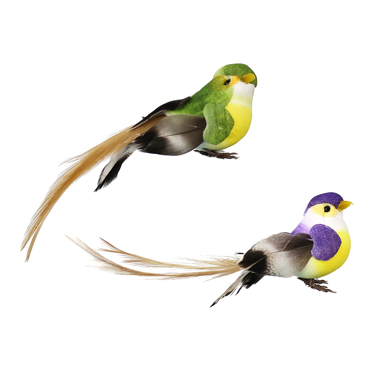 Ulafbwur Random Color Bird Ornament 2Pcs/Set Artificial Bird Simulated Wide Application Polystyrene Styrofoam Decorative Hanging Bird Ornament For Home Fake Bird Ornament