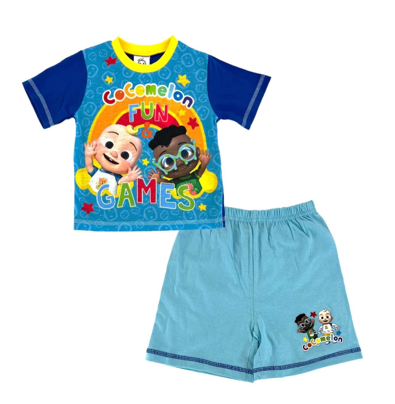 Cocomelon Boys Blue Children’s Shortie Pyjamas 18-24 Months Ideal For Summer.