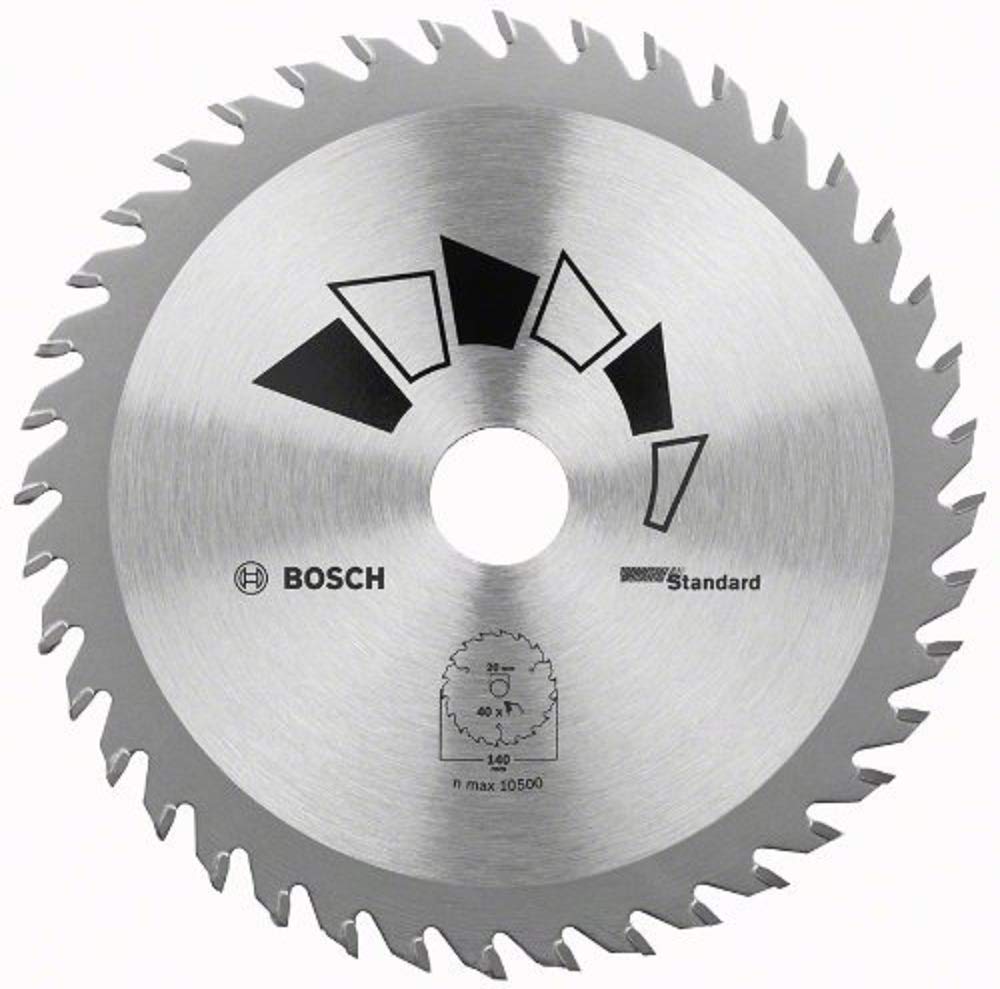 Bosch 1X Circular Saw Blade Standard (For Wood, Ã 140 X 2.2/1.5 X 20/12.75 Mm, 40 Teeth, Atb, With 1X Reduction Ring 12.75 Mm, Accessories For 3165140391511
