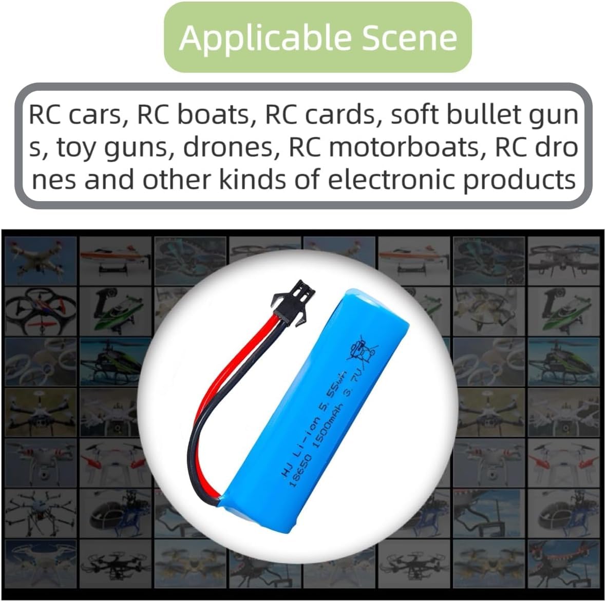 ERYNK 3.7V RC Car akku1500mAh Wiederaufladbare Li-Ion akku SM-2P Joint für Doppelseitige RC Stunt Car RC Car RC Boat Tumbling Amphibious RC Car RC Truck und C63 E35 DE38 DE40 und USB