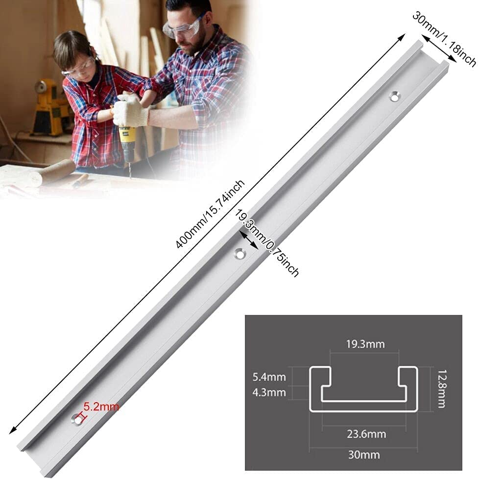 Xcalibur Tooling 2 x 400mm T-Track T-Slot Mitre Track Jig, Fixture Slot Rail for Table Saw Router Table & Track Saw - Image 2