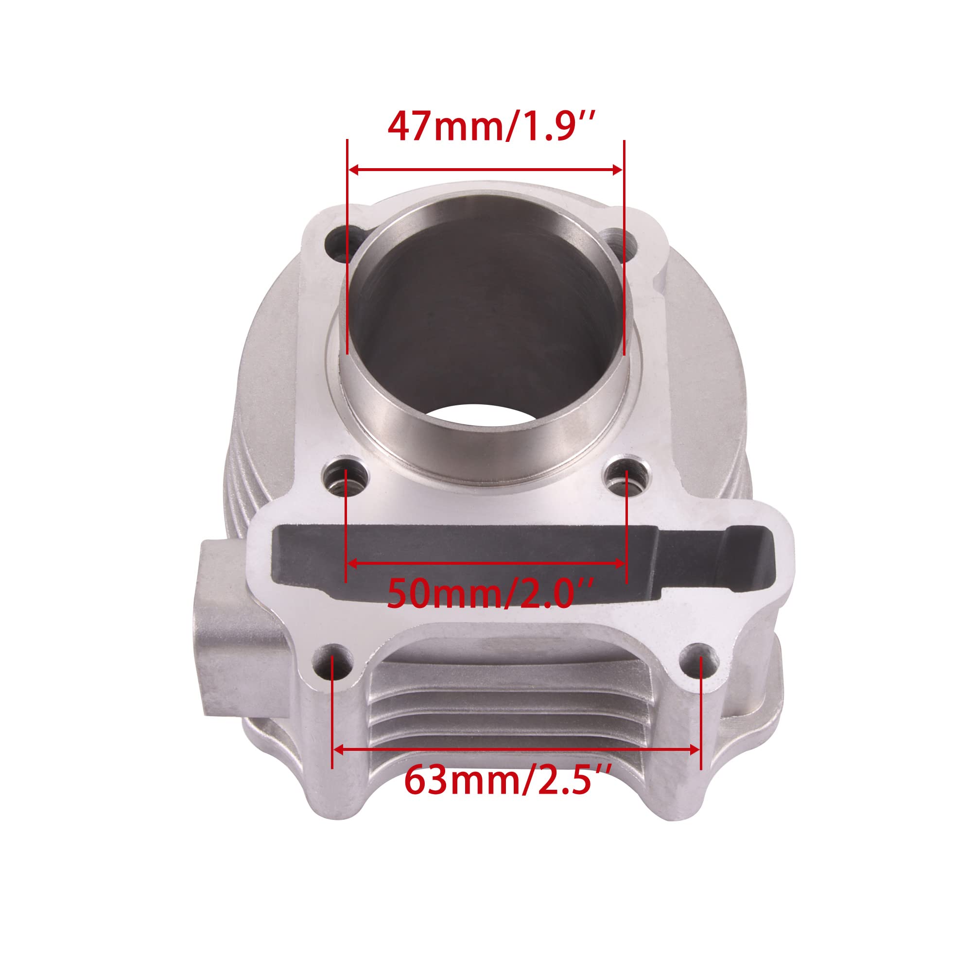 WOOSTAR 47mm Cylindre Complet à Gros Alésage Assemblée Remplacement pour Moteur GY6 4 Temps Taotao 49cc 50cc ATV Scooter 139QMA 139QMB