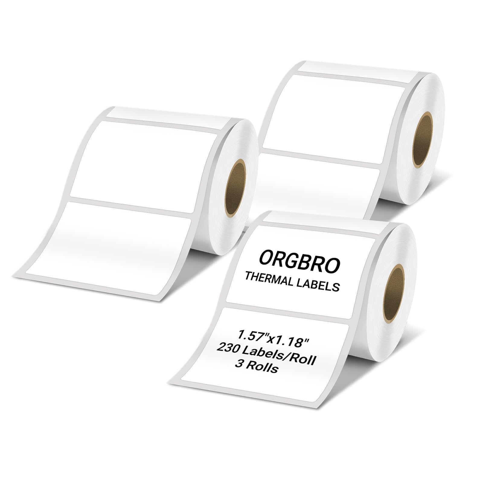 ORGBRO Etichette Termiche Autoadesive per Z3 Stampante Termica | Etichette Rettangolari per Supermercati e Piccole Imprese, 40 X 30 mm, 230 Etichette/Rotolo, 3 Rotoli, Nero su Bianco