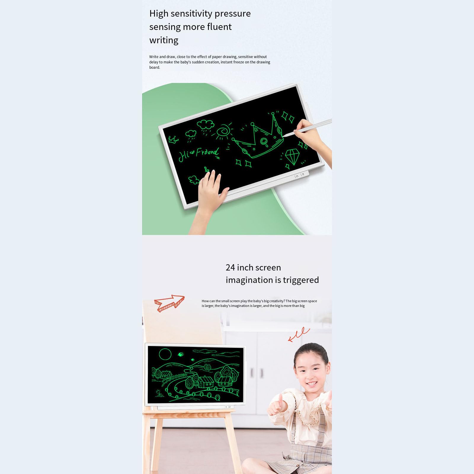 24 pollici grande schermo Business Training Lcd Handwriting Board Light Energy Meeting Progetto Blocco note